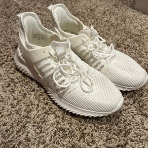 Women’s White Knit Sneakers | US 7 (EUR 38) | Lightweight Athletic Shoes